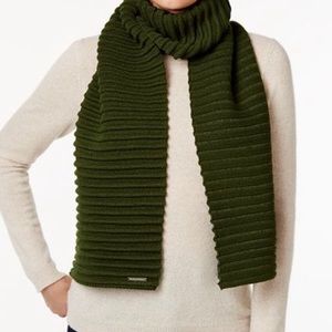 Michael Michael Kors Ottoman-Stitch Scarf, GREEN